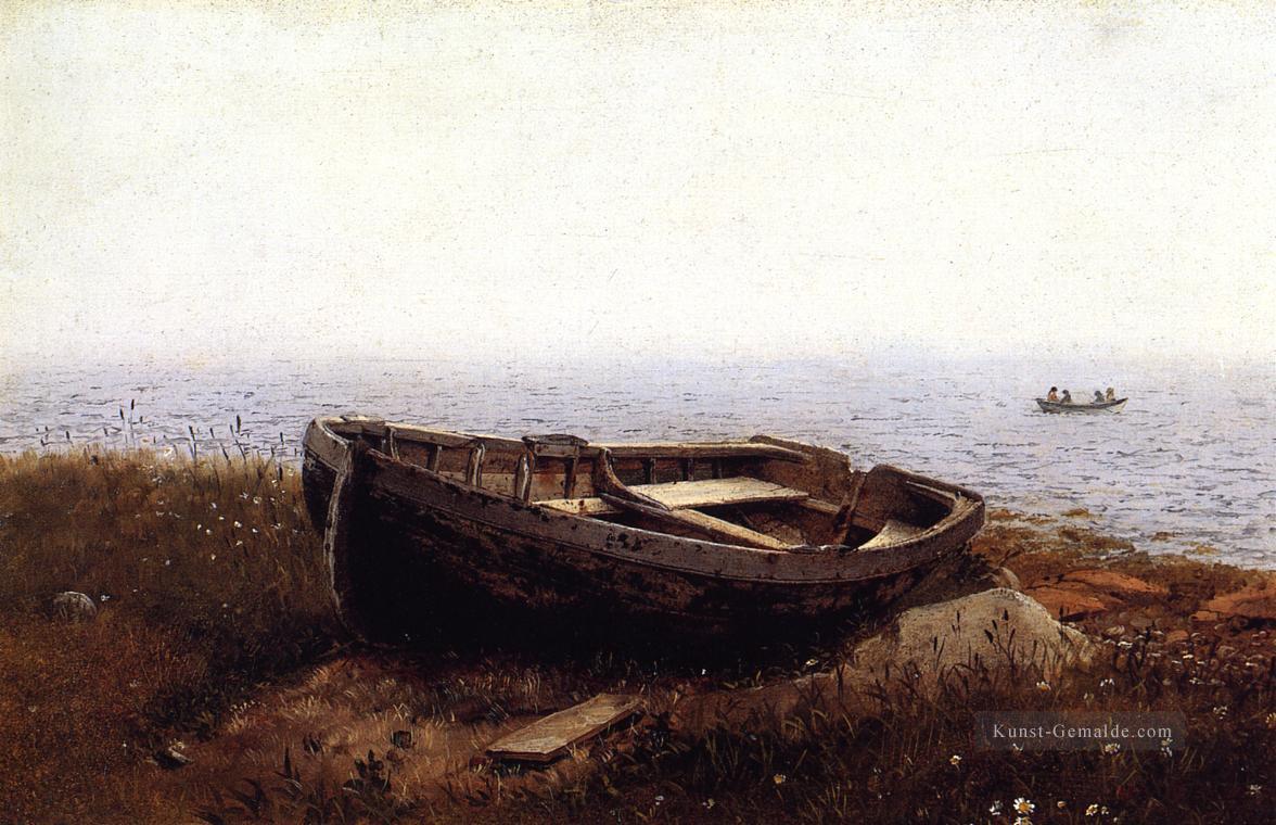 The Old Boot aka The Abandoned Skiff Landschaft Hudson Fluss Frederic Edwin Kirche beach Ölgemälde